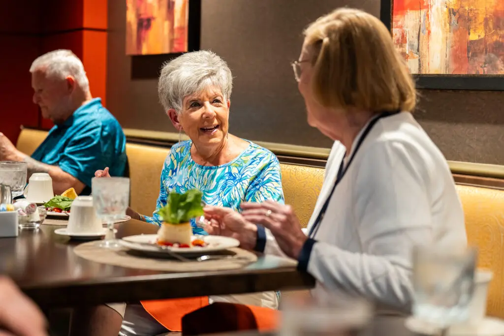 Christopher’s offers an upscale prix fixe menu and monthly tasting dinners for residents of Dock Woods senior independent living community