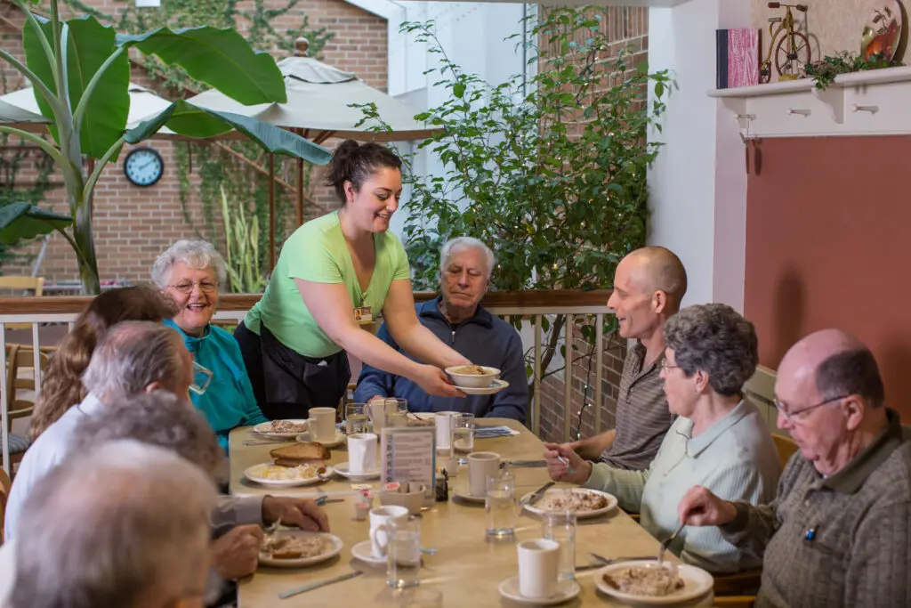 Guests at the Apple Orchard Cafe at Souderton Mennonite Homes