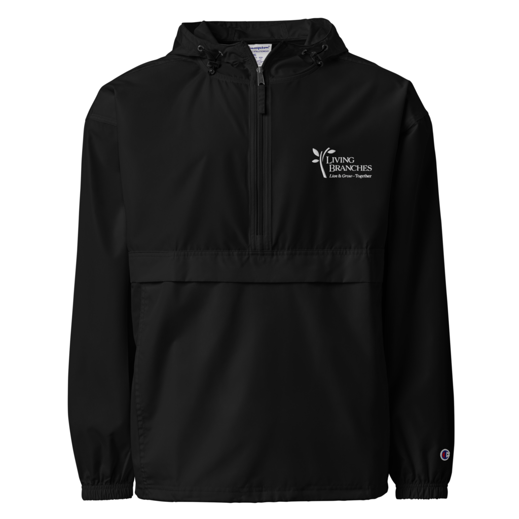 embroidered champion packable jacket black front 66c88c0b0e6c8