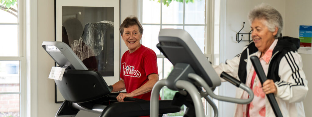 Residents improve their fitness in the Dock Woods senior residential living community